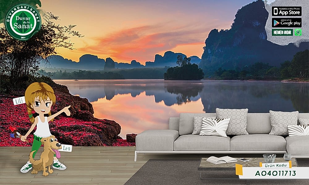 Duvardaki Sanat Göl Kıyısı Duvar Kağıdı