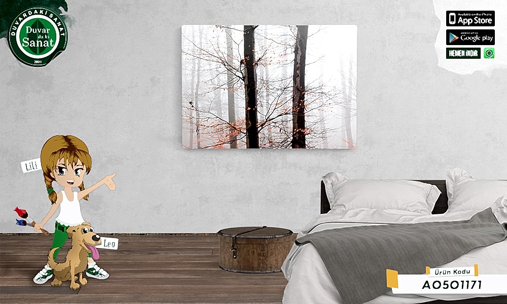 Duvardaki Sanat Kış Çiçeği Kanvas Tablo