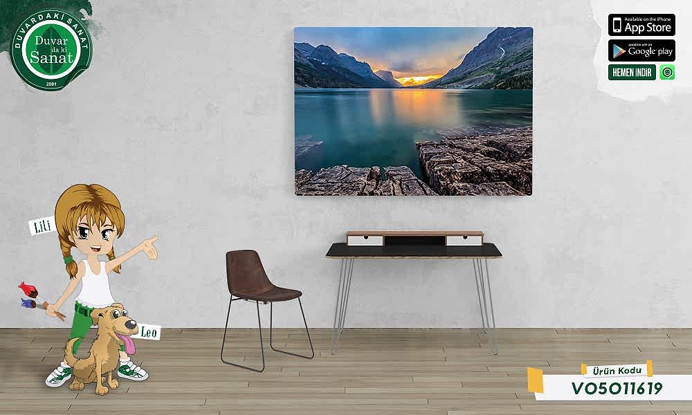 Duvardaki Sanat Mary Gölü Kanvas Tablo