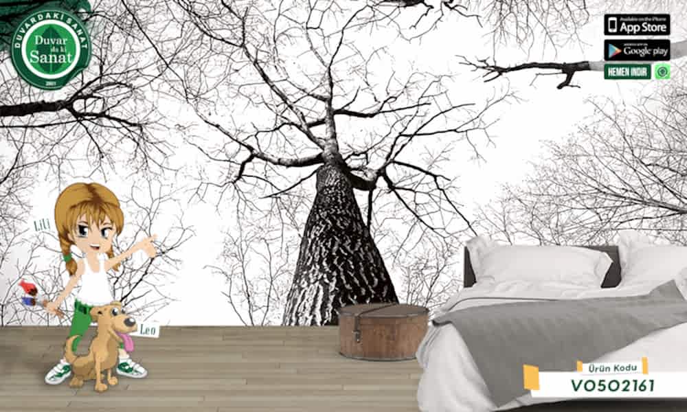 Duvardaki Sanat Sonbaharda Ağaç Duvar Kağıdı