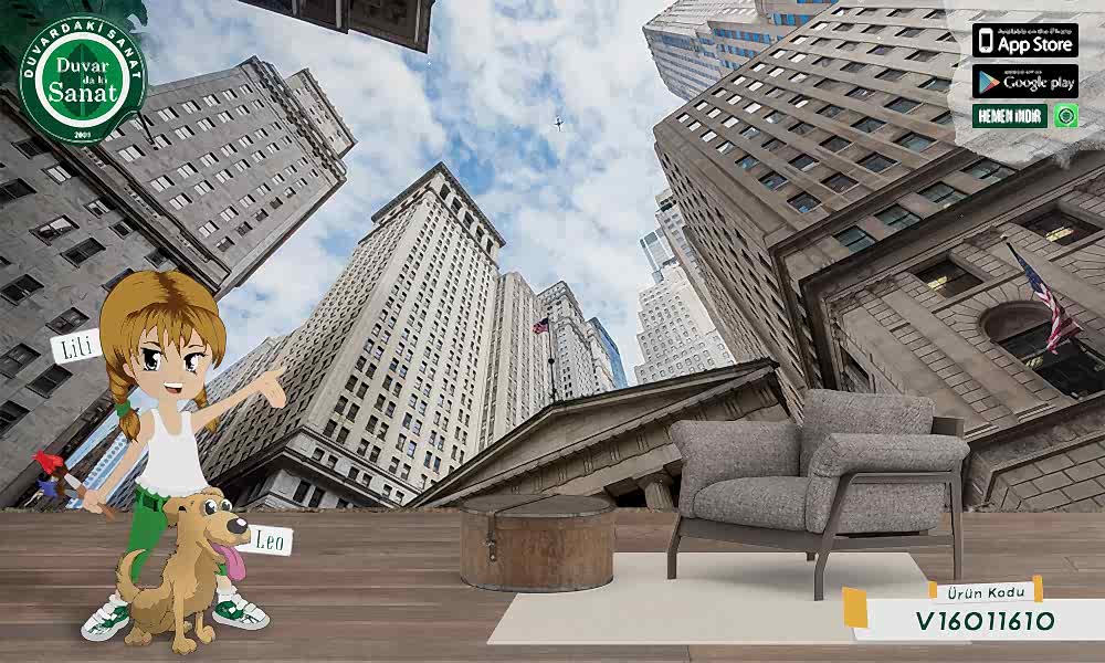 Duvardaki Sanat Wall Street 3 Boyutlu Duvar Kağıdı